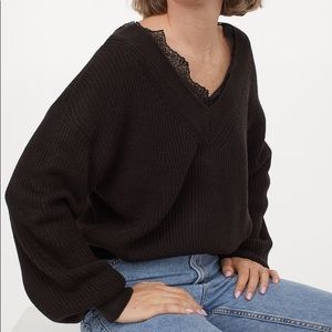 H&M | Lace-trimmed sweater